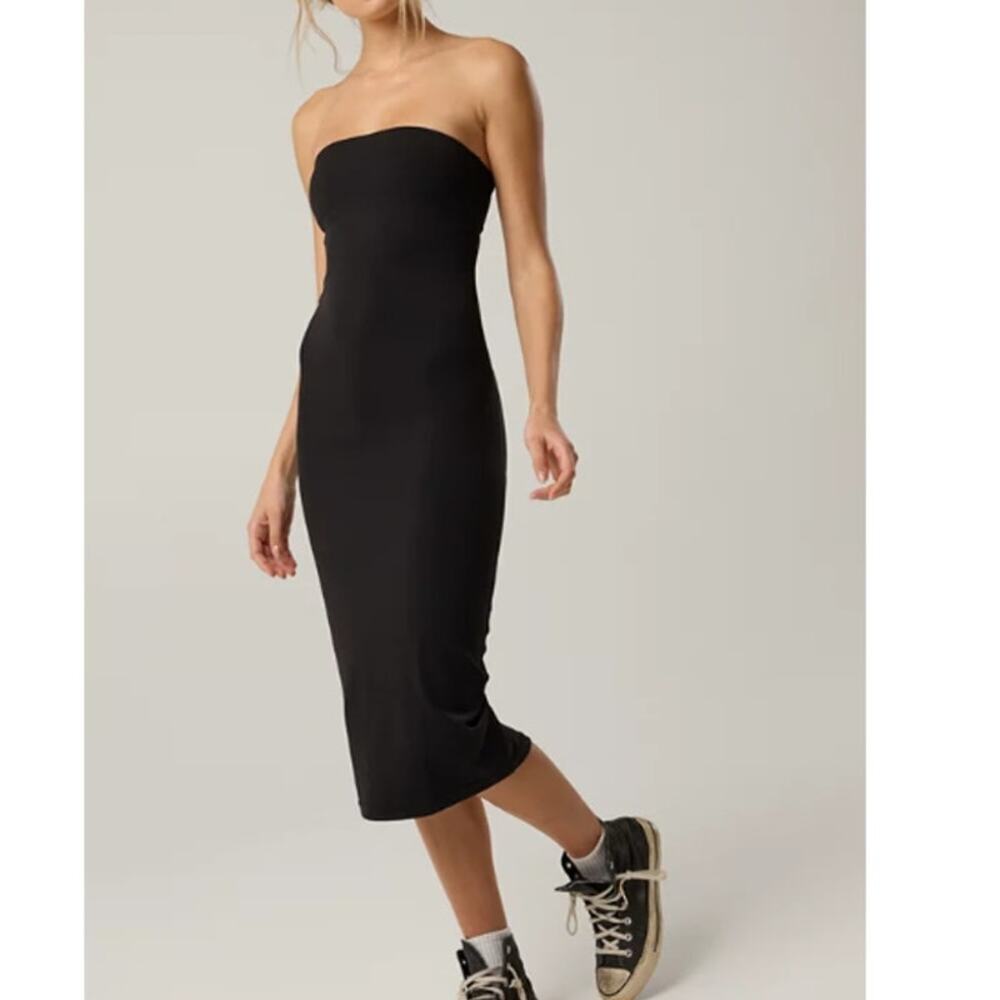OFFLINE By Aerie Real Me XTRA Night Out Midi Tube Black Dress Size Large